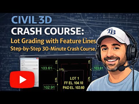 Civil 3D Lot Grading with Feature Lines | Step-by-Step 30-Minute Crash Course