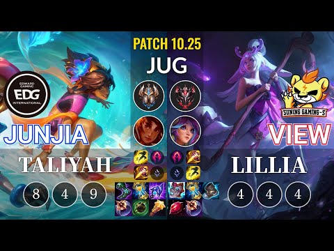 EDG JunJia Taliyah vs SG-S View Lillia Jungle - KR Patch 10.25