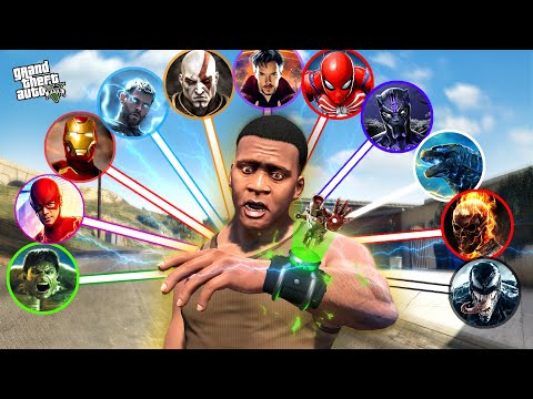 Franklin Upgrades Into EVERY Superhero Using a Magical Watch in GTA 5!