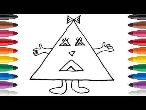 How to draw and color a triangle for kids