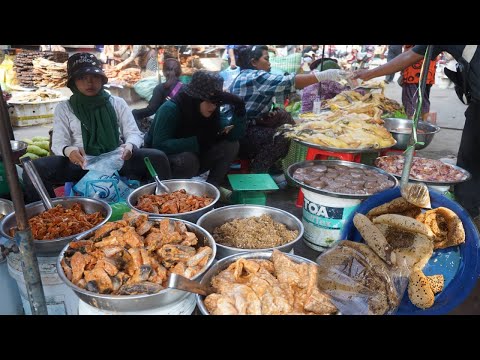 Amazing Boeung Chhouk Market @Battambong - Plenty All Kind of Dry Fish, Various Food & More Food