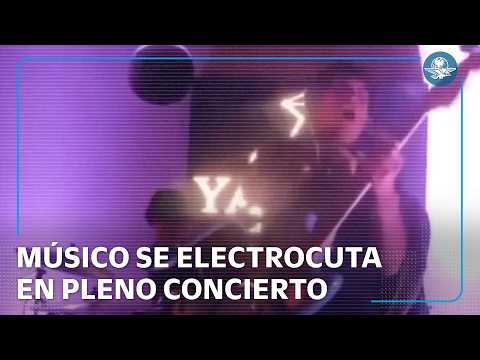 Una verdadera descarga de rock; músico se electrocuta durante concierto