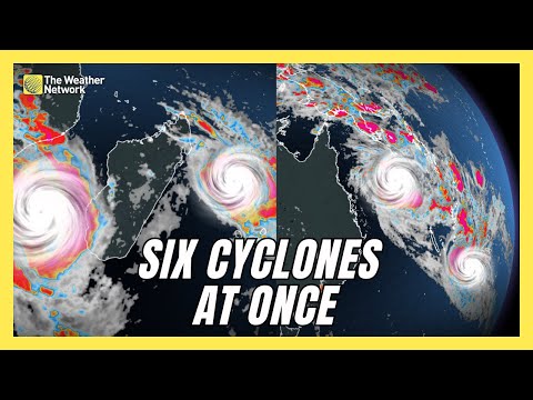 Six Cyclones Are Swirling at Once in the Southern Hemisphere
