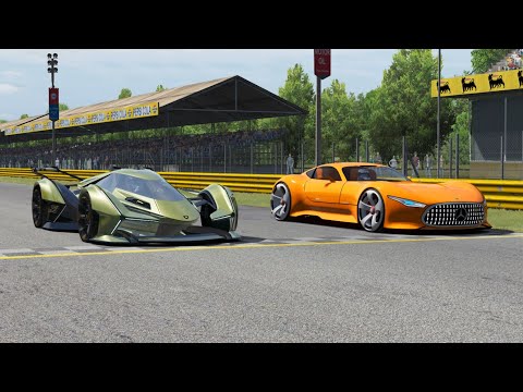 Lamborghini V12 Vision GT vs Mercedes-Benz Vision GT at Monza Full Course