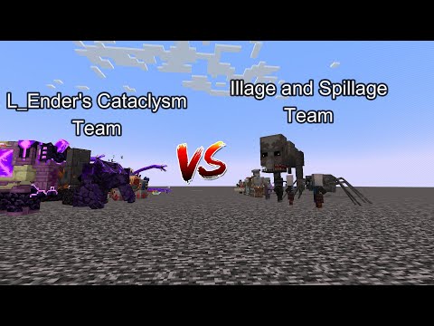 L_Ender's Cataclysm Team vs Illage and Spillage Team  Minecraft  Mob Battle