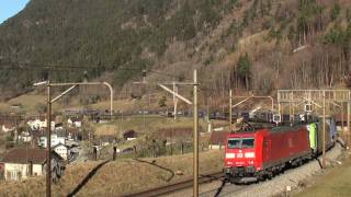 preview picture of video 'Gotthard SBB ICN und DB BR 185 + BLS 485 mit Güterzug'