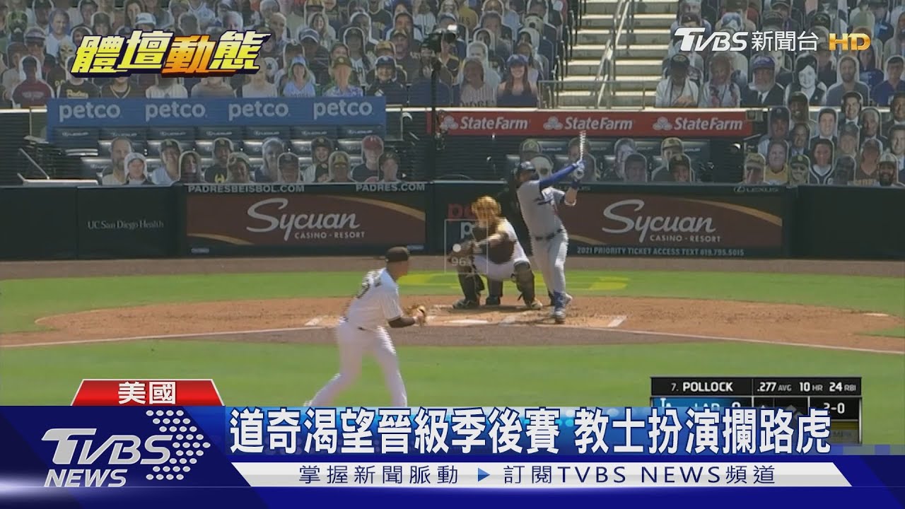 道奇7比5勝教士　大聯盟首支晉級球隊