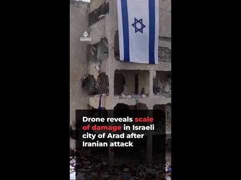 Drone reveals extent of Iranian missile damage in Israeli city of Arad | AJ #shorts