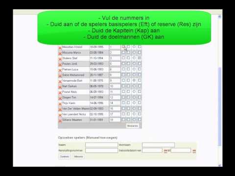 Wesdstrijdblad in vullen voor de wedstrijd