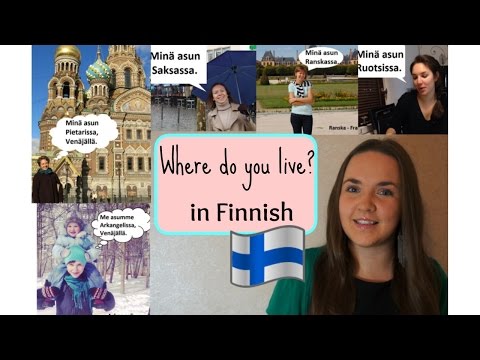 Finnish lesson 11. Where do you live? - Missä sinä asut? - Opiskele suomea. Уроки финского.