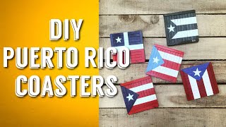 DIY PUERTO RICO COASTERS #diypuertoricocoasters #popsiclestickscraft