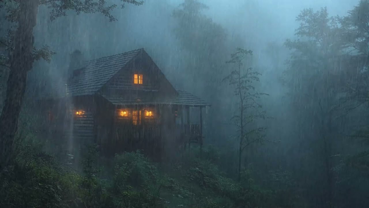 Heavy Rain Deep In The Forest Helps Sleep Well, Reduces Stress, And Deeply Relaxes - 3 Hours Of Rain