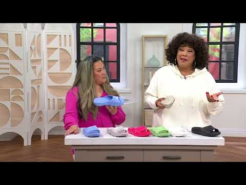 Ryka Cross-Band Recovery Slide Sandals - Refresh on QVC