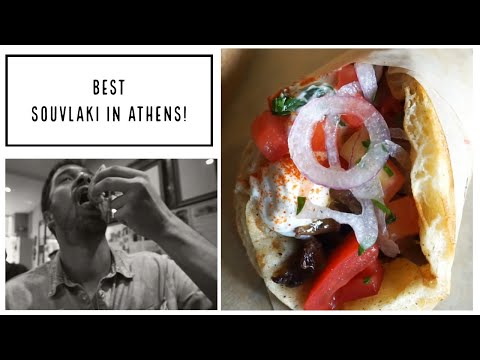 The original Street Food of Athens: Souvlaki (aka Gyros)!
