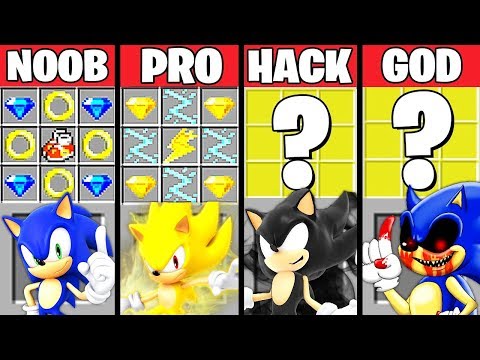 Minecraft Battle: SONIC THE HEDGEHOG CRAFTING CHALLENGE - NOOB vs PRO vs HACKER vs GOD ~ Animation