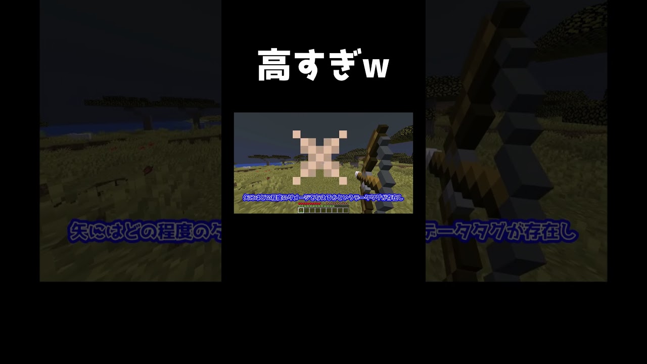 【切り抜き】ダメージが高すぎる矢 #マイクラ #マインクラフト