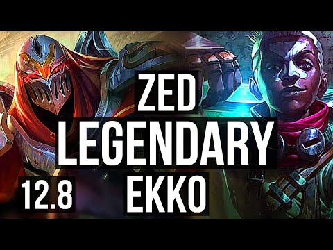 ZED vs EKKO (MID) | 11 solo kills, 2.9M mastery, Legendary, 500+ games | NA Master | 12.8