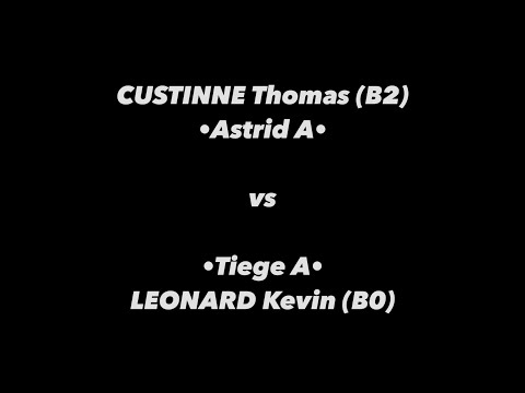 Tennis de Table ·1ère Nationale· ASTRID A vs TIEGE A - CUSTINNE Thomas (B2) vs LEONARD Kevin (B0)