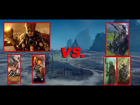 Elves Riding Raptors To Do Battle With Dwarfs On A Tank | Dark Elves vs. Chaos Dwarfs