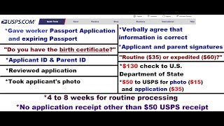 Passport Application for 16-Year Old - U.S. Post Office - Steps and Items