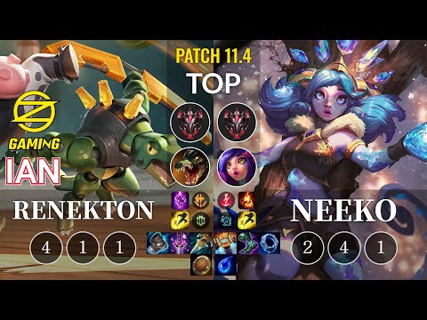OZ Ian Renekton vs Neeko Top - KR Patch 11.4