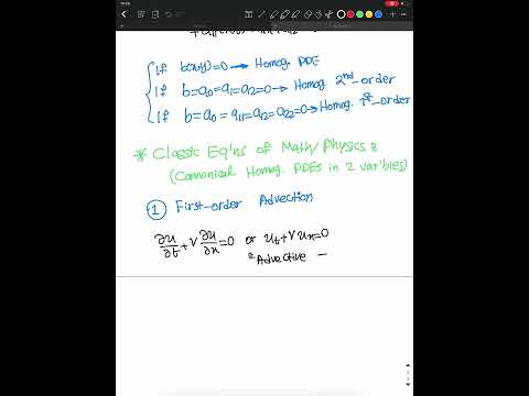 Lecture 2, Part 1- Partial Differential Equations (PDEs), Advection, Wave, Heat, & Laplace Equations