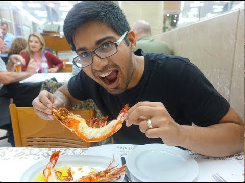 Best Portuguese Food - TIGER PRAWNS and Seafood at Cervejaria Ramiro in Lisbon, Portugal!