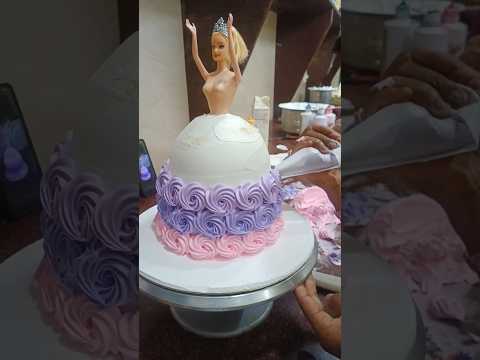 Barbie doll#cake #cakedecorating #trending #barbiedoll #shots #kannada #tamil #hindsongs