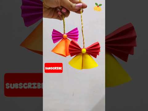 very easy Christmas bell craft! DIY easy Christmas bell making with paper #christmasdecor #trending