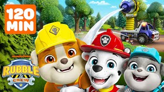 Rubble's Teamwork Rescues & Construction Builds! w/ PAW Patrol Marshall | 2 Hours | Rubble & Crew