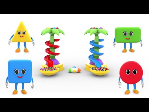 Learn Colors and Shapes with Marble Maze Run and Surprise Color Balls