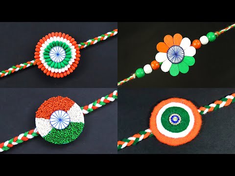 4 DIY Indian Tricolour Rakhi Making Ideas | Handmade Rakhi | Raksha Bandhan & Independence Day Craft