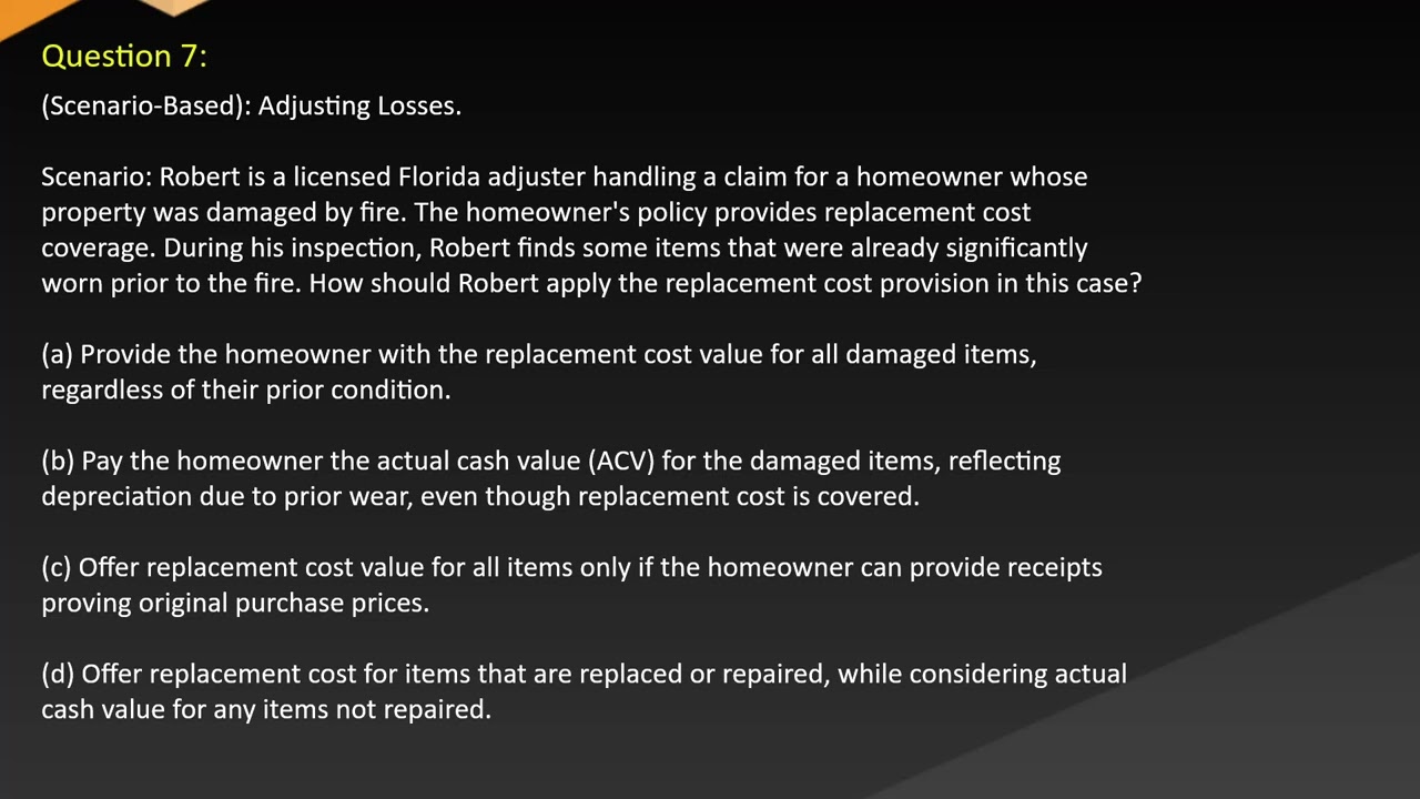 Florida Adjuster License Exam Free Practice Questions