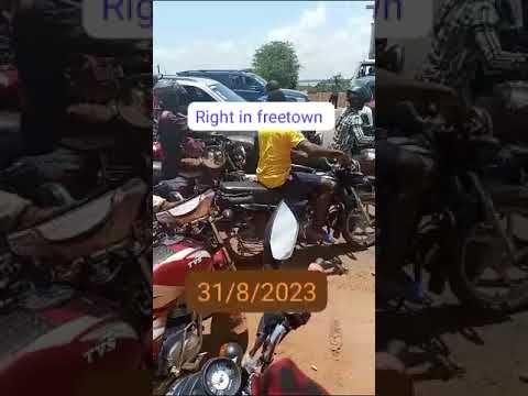 BIKE RIDES PROTEST IN FREETOWN AGAINST THE NEW RULES AND REGULATIONS . SIERRA LEONE MOTORCYCLE