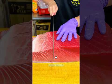 Мастерство нарезки тунца #амитеш #рыба #еда