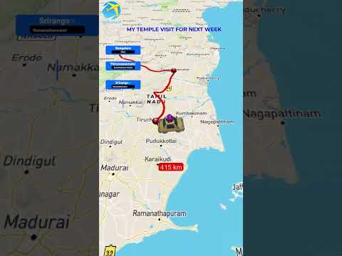 Route Map to Famous Temples in Tamil Nadu
