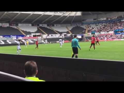 Swansea City V Stade Rennais - Modou Barrow Corner
