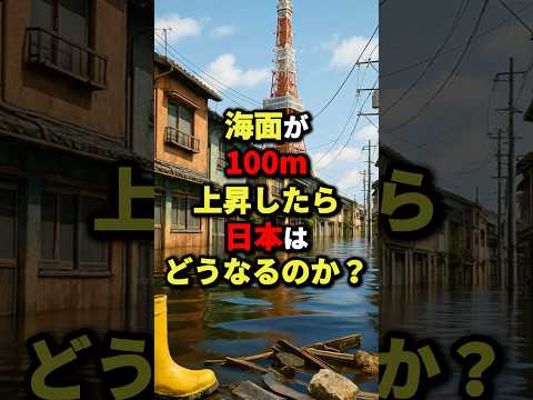 海面が100m上昇したら日本はどうなるのか？【最後はあの県も沈む】　#都市伝説