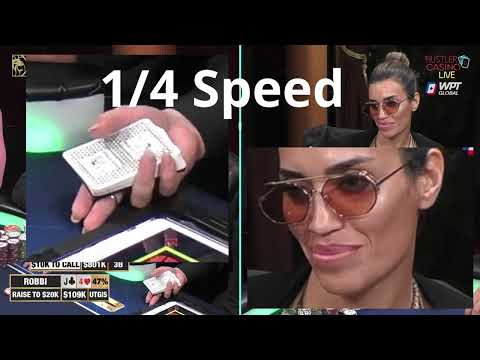 Hustler Live 78 vs J4: Dealer puts two fingers down after Robbi raises turn