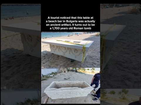 This table at a beach bar in Bulgaria turns out to be an ancient relic, a 1,700-year-old Roman tomb.