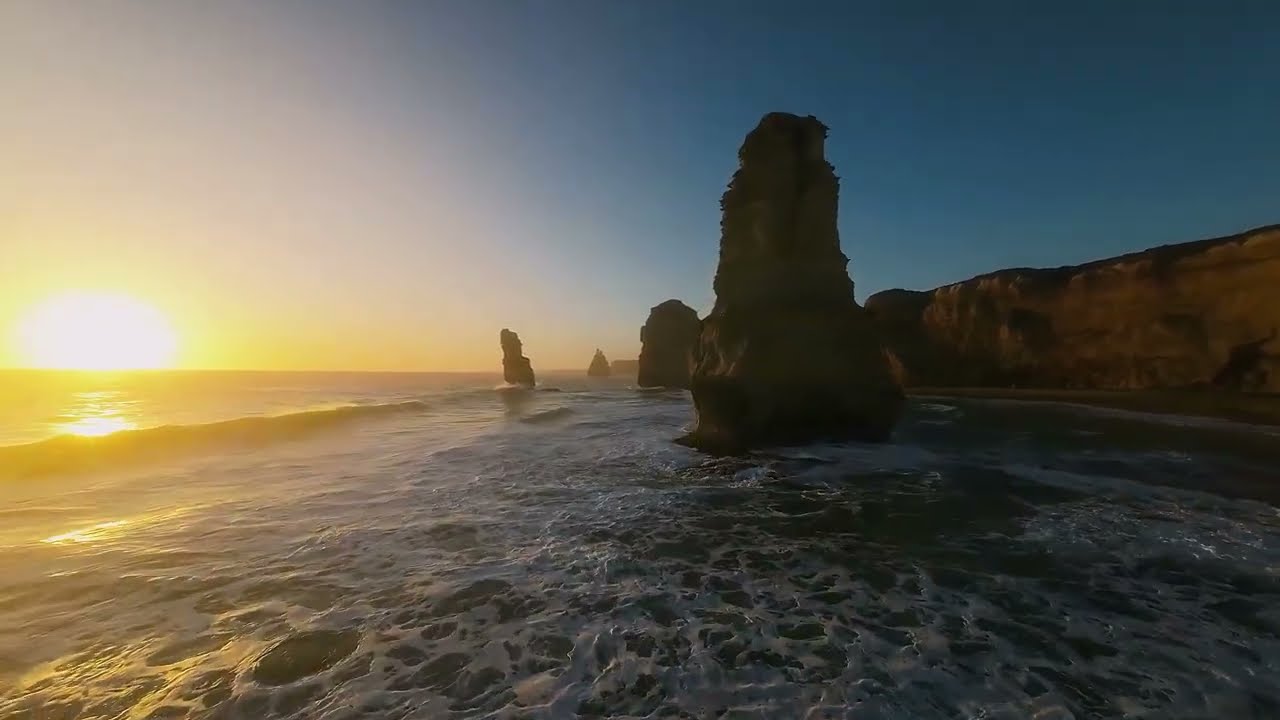 Experience the captivating aerial vistas of Twelve Apostles.