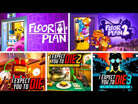 Floor Plan 1 & 2 + DLCs | I Expect You To Die 1, 2 & 3 | Full Game Walkthrough | No Commentary
