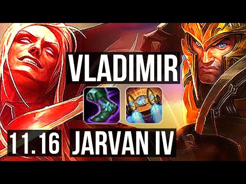 VLADIMIR vs JARVAN IV (TOP) | 6/0/2, 2.0M mastery, 1000+ games, Dominating | EUW Master | v11.16
