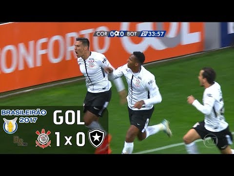Gol - Corinthians 1 x 0 Botafogo - Brasileirão 2017 - Globo HD