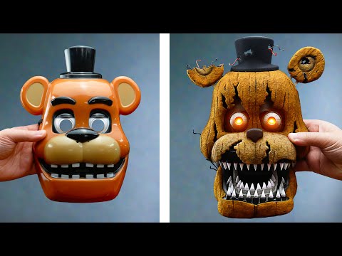 Making Nightmare Freddy out of a Cheap Mask  - Five Nights at Freddy's