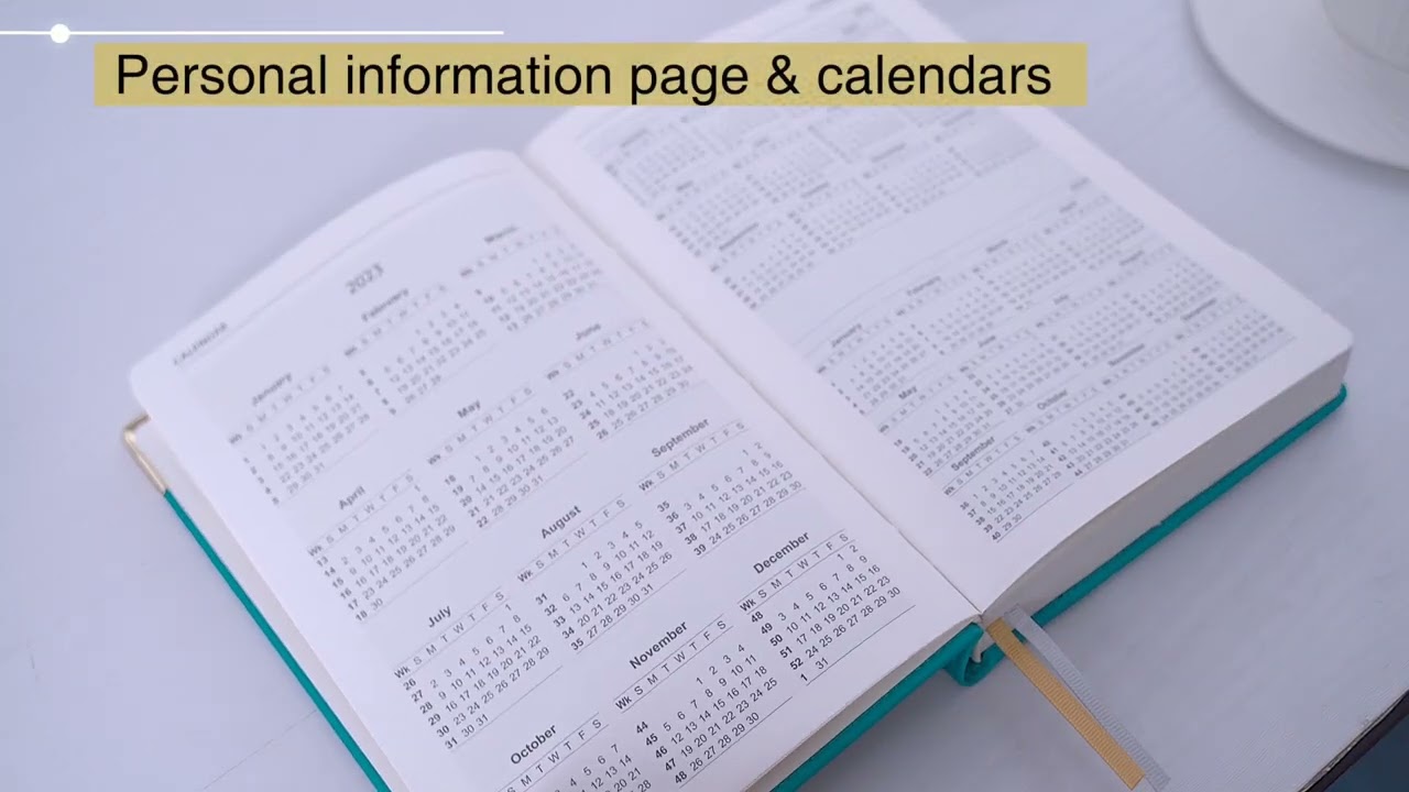 Watch video A5 Daily Planner 2023 Page-A-Day Diary Weekly Monthly Schedule Monochrome 80gsm Paper Now A5 Daily Planner 2023 Page-A-Day Diary Weekly Monthly Schedule Monochrome 80gsm Paper