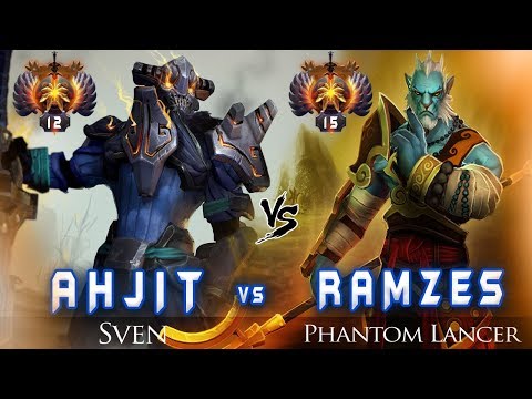 AHJIT [SVEN] vs RAMZES [Phantom Lancer] - Zero Deaths Gameplay with Fountain Dive in 28 Min's