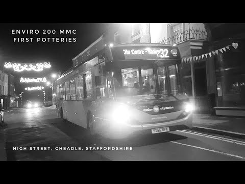 Firstbus Enviro 200 MMC, 32 service to Hanley, High Street, Cheadle, Staffordshire, 18.11.2020