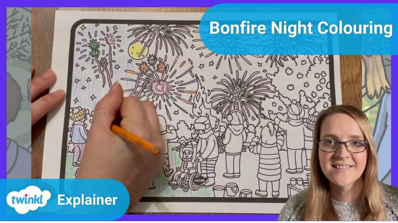 Looking at Bonfire Night Colouring Activities