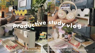 productive study vlog 📖 lots of studying, cramming, midnight study sessions, new keyboard (Lofree)